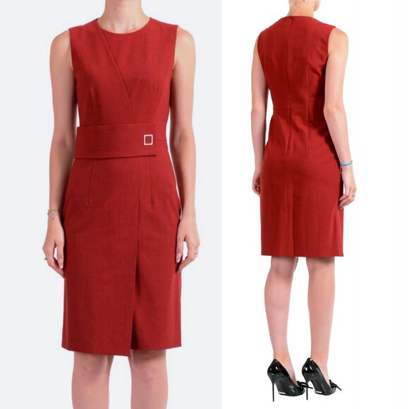 HUGO BOSS Dycella Dycelia Sheath Pinstripe Wool Pencil Dress Suiting \\ 16 - Picture 1 of 11